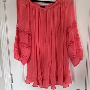 Melissa Paige Coral Peasant Blouse